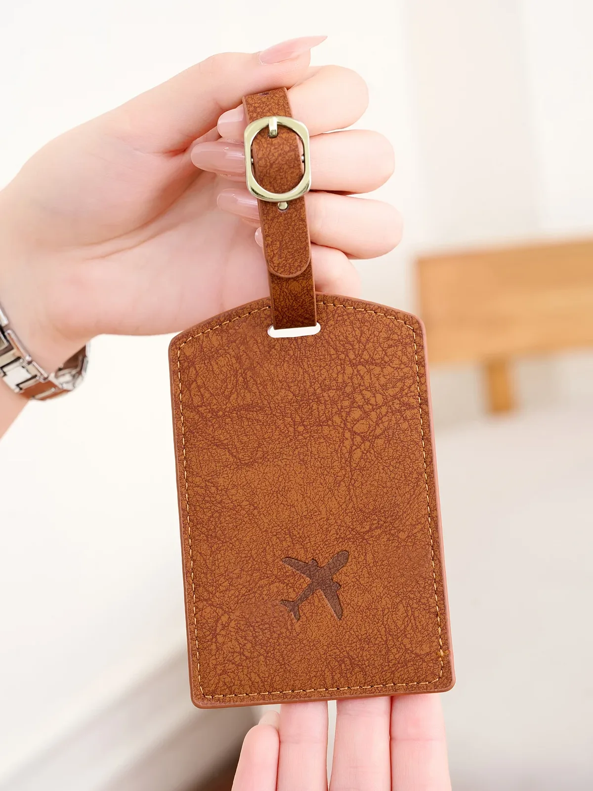étiquette de bagage en cuir pu anti-perte, 1 pièce, étui de protection de bagage pour valises et sacs de voyage, accessoires de voyage pour hommes et femmes