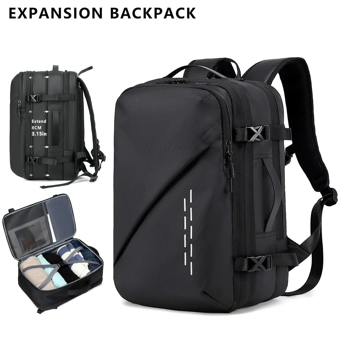 sac à dos de compression sous vide de grande capacité, sac à dos pour ordinateur portable, sac à dos de randonnée de loisirs