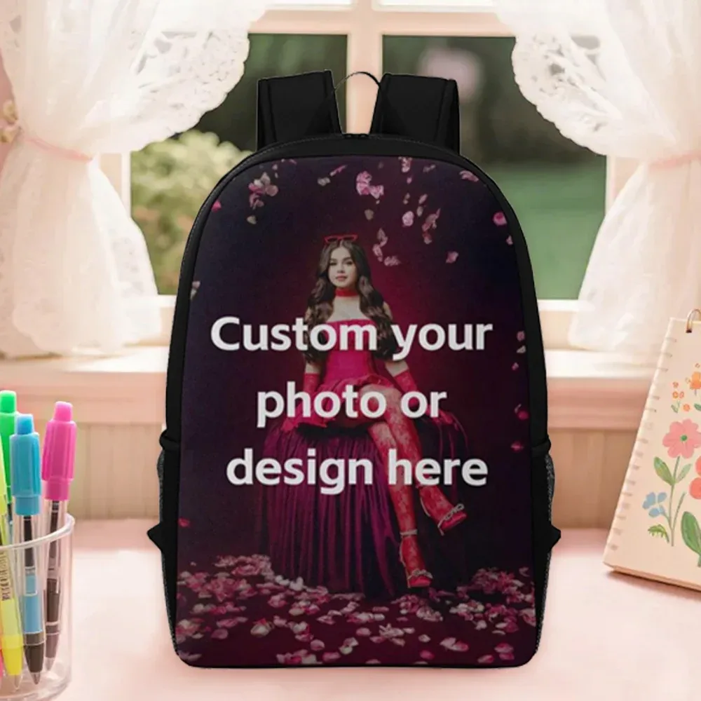 sac à dos personnalisé avec photo, impression d'image diy, sac à dos pour ordinateur portable de 17 pouces, sac à dos décontracté pour voyages et école, pour garçons, filles et adolescents