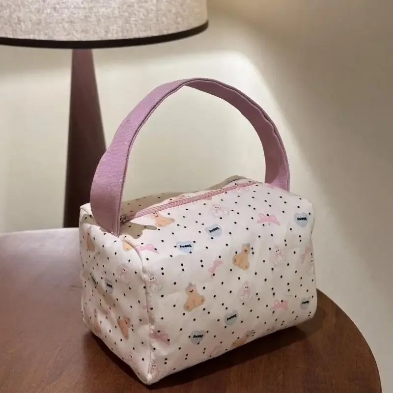 Sac fourre-tout Ours Mignon de Dessin Animé Grande Capacité, Trousse de Maquillage, Sac de Rangement pour les Déplacements et les Voyages, Organisateur de Toilette, Cadeaux
