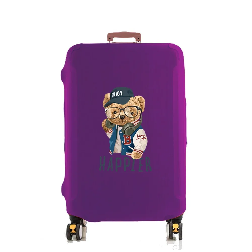 housse de protection pour bagages, pour chariot de 18 à 32 pouces, ensemble imprimé ours de sagesse de voyage, élasticité épaisse, housse anti-poussière anti-rayures