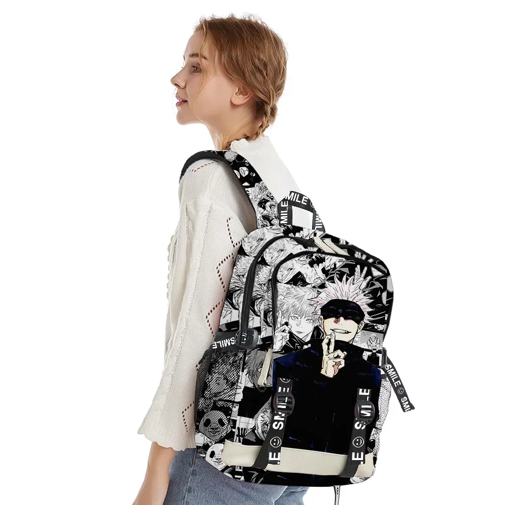 anime satoru gojo école sac à dos sac à dos pour ordinateur portable garçons filles adolescents sac d'école sac de voyage mochila sac à bandoulière