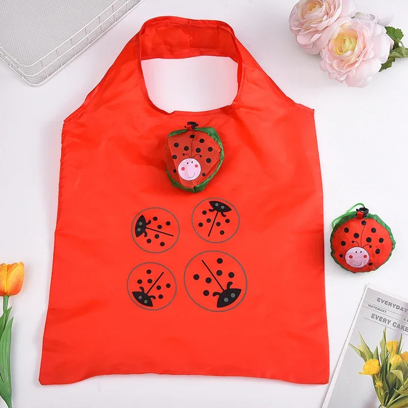 sac de courses pliable à fruits, joli sac fourre-tout pliable de supermarché de grande capacité, pochette de rangement, sacs écologiques réutilisables