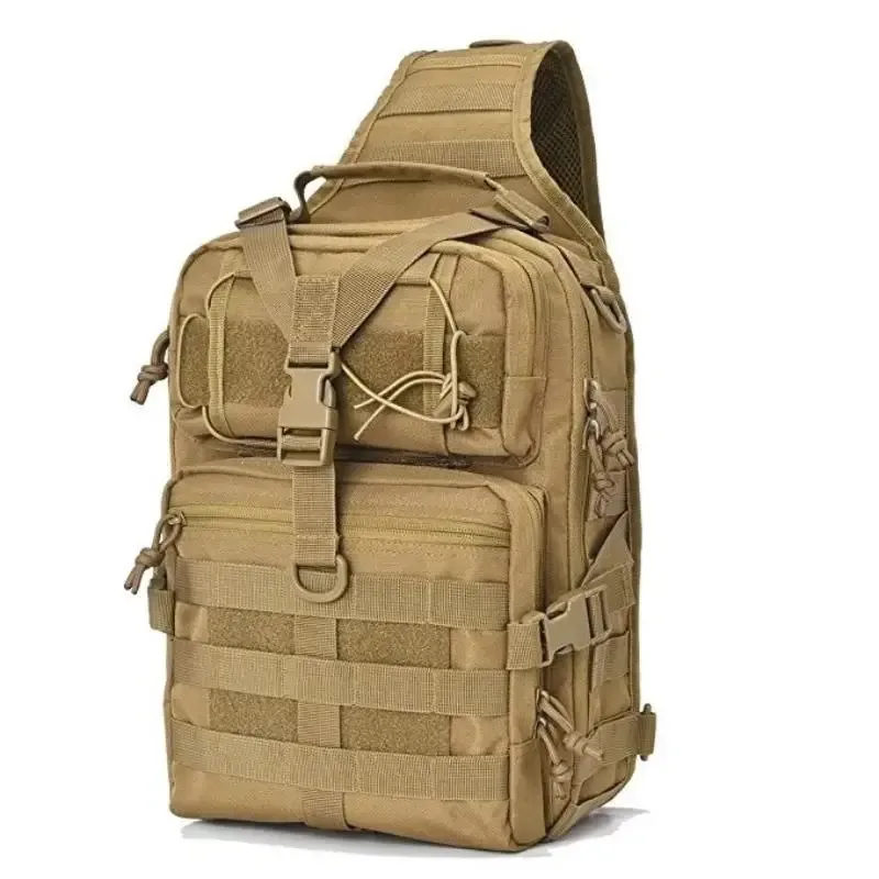 sac bandoulière tactique pour homme avec construction imperméable, idéal pour la randonnée, la pêche et une utilisation quotidienne