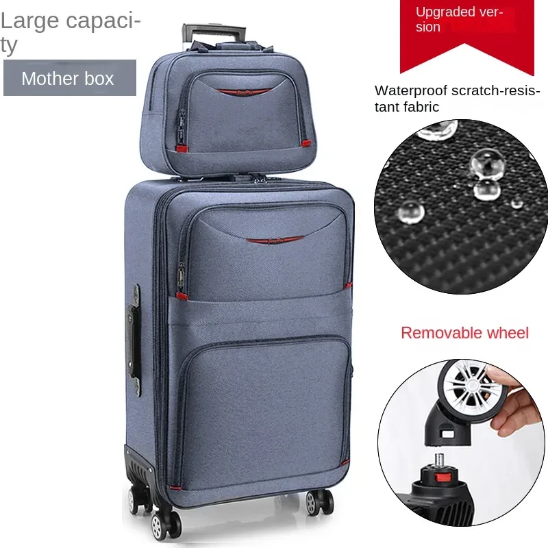 valise de grande capacité avec serrure à combinaison, bagage de voyage embarqué, boîtier de chariot en tissu oxford imperméable de 28 pouces surdimensionné