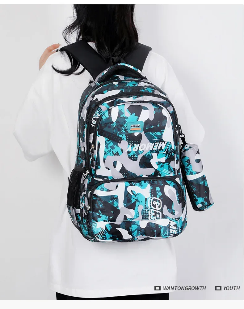 sacs à dos d'école imprimés de camouflage pour adolescents garçons et filles sac à dos de grande capacité pour hommes sac d'ordinateur sacs d'école pour étudiants