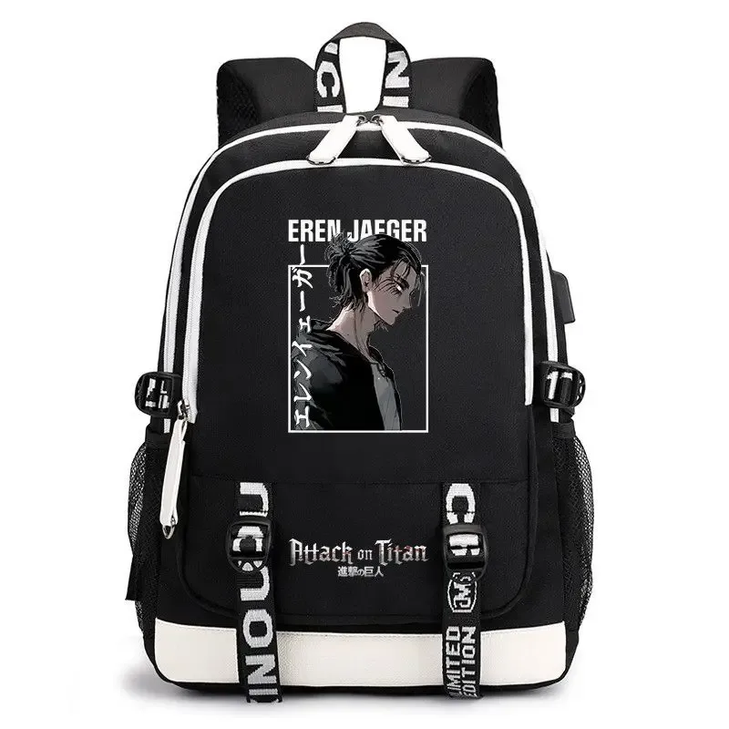 sac à dos anime attack on titan, cartable d'étudiant de grande capacité, léger et durable, peut accueillir un ordinateur de 16 pouces