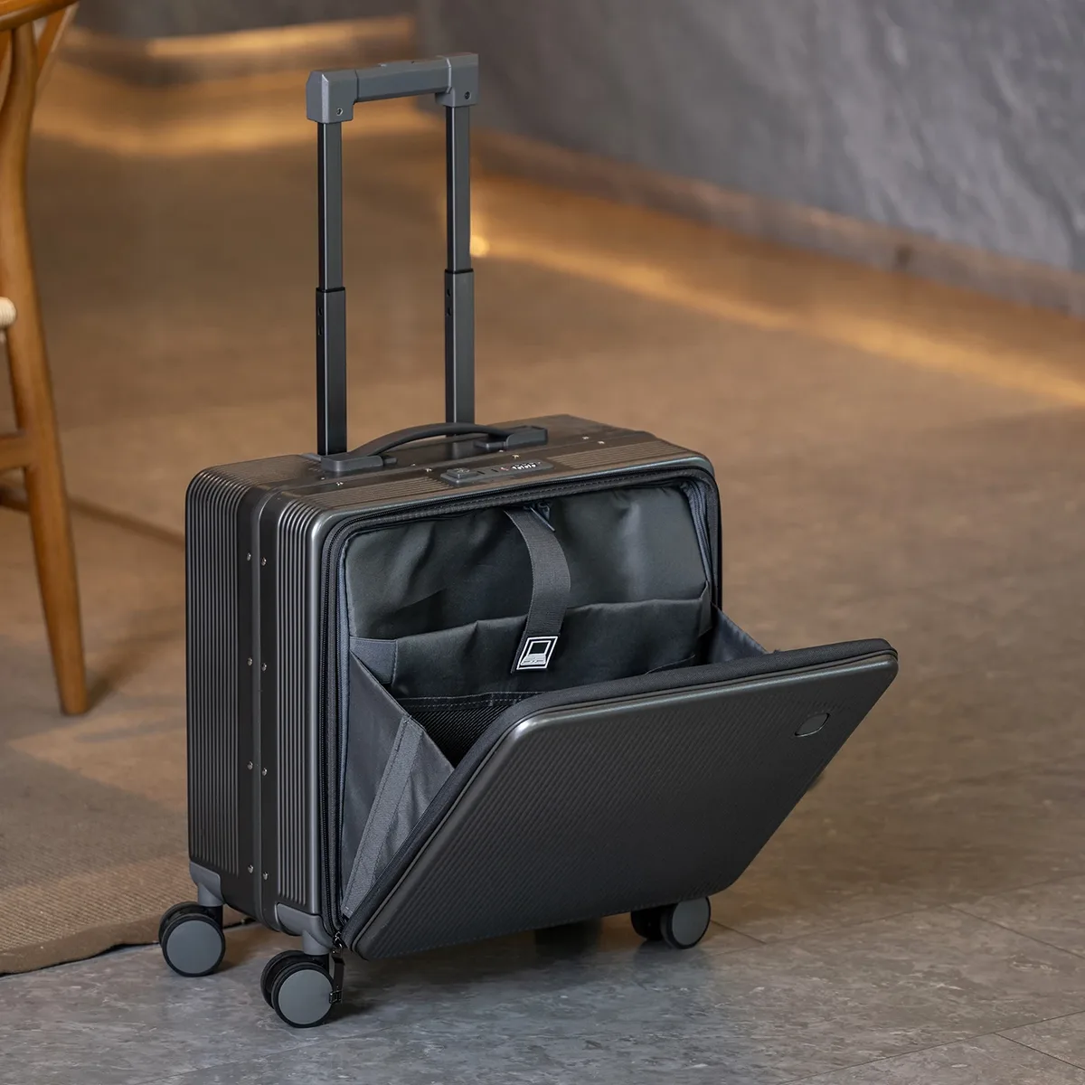 valise à main de 16/18 pouces, nouveau bagage multifonctionnel, serrure douanière, couvercle d'ouverture avant, valise de voyage à compartiment profond, 2026