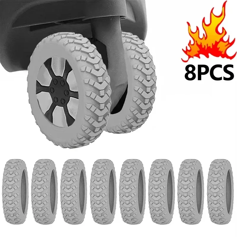 lot de 8 protections pour roulettes de bagages, couvre-roues de valise de voyage, réduction du bruit, accessoires en silicone pour roulettes