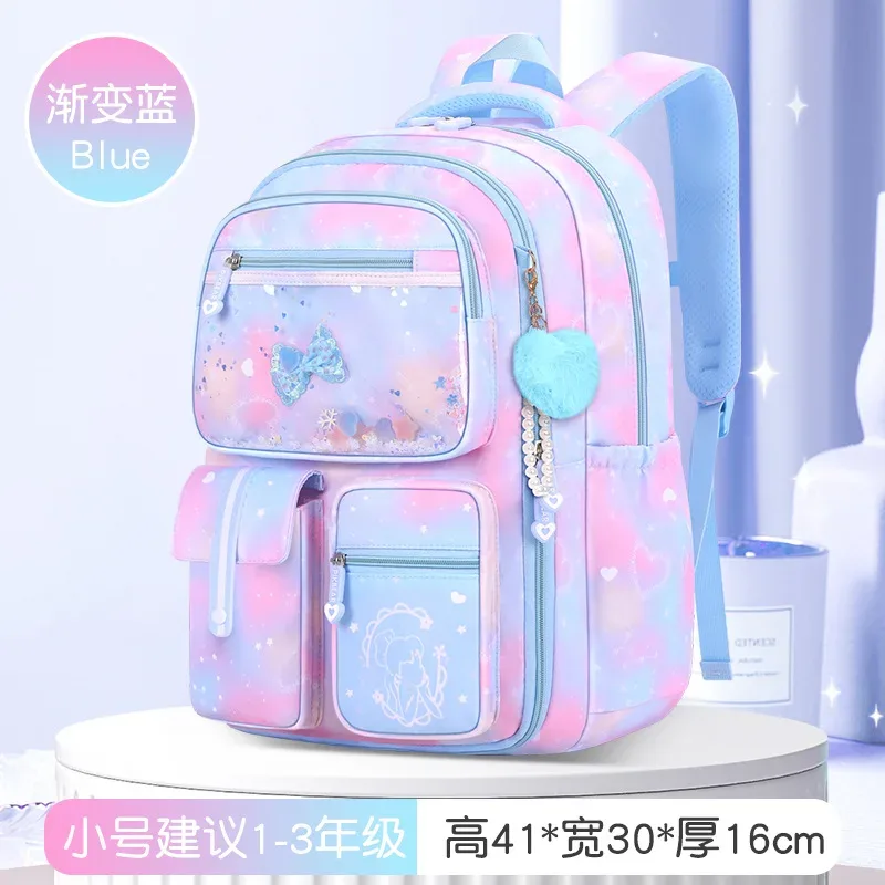 sac à dos pour enfants d'école primaire avec plusieurs poches, réduction de la charge, avec pendentif