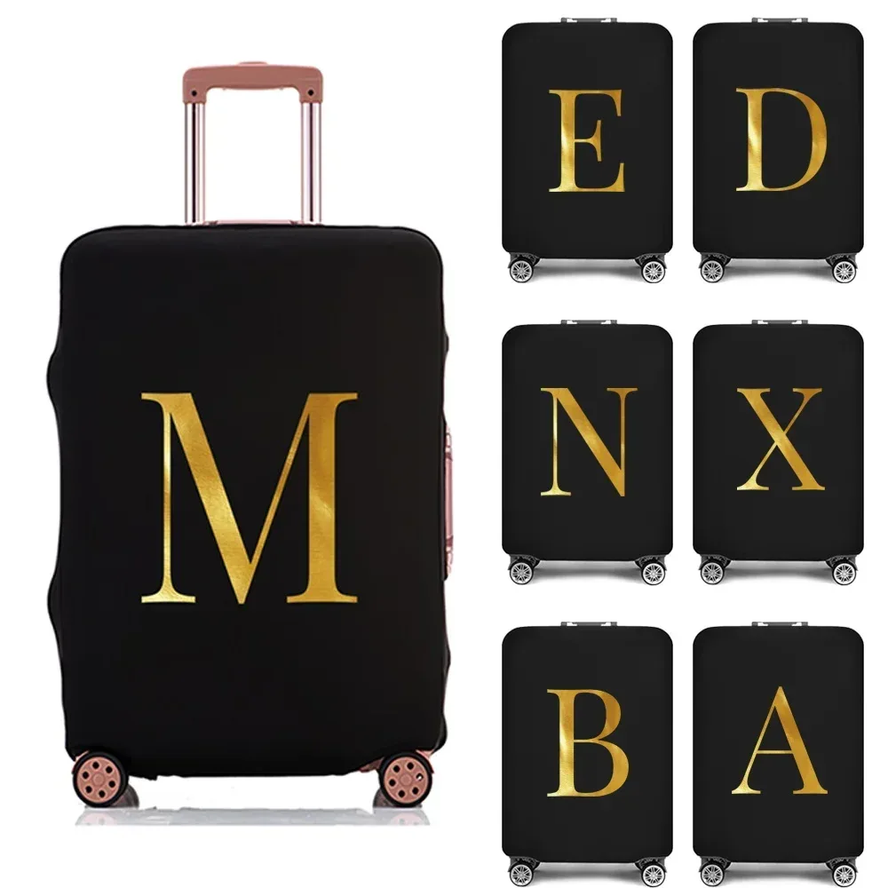 Housse de protection pour bagages avec lettres imprimées, étui de protection plus épais pour valise, étui anti-poussière élastique pour accessoires de voyage de 18 à 32 pouces