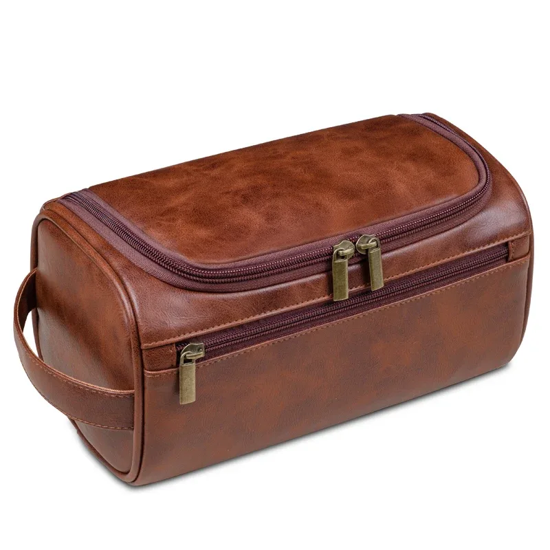 trousse de toilette en cuir pour hommes et femmes, kit dopp, trousse de toilette suspendue pour hommes, trousse de toilette de voyage pour voyager, grand sac à cosmétiques pour t