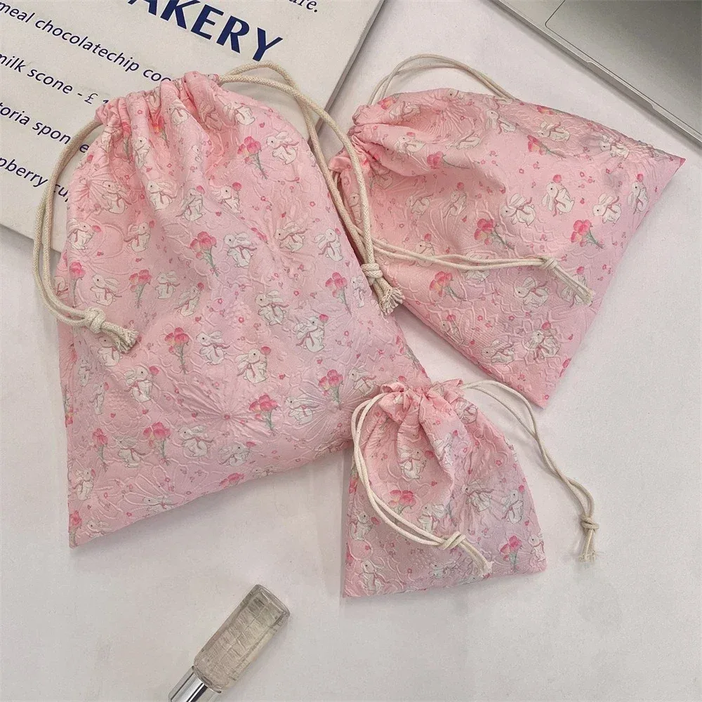 sac de maquillage pour femmes, dessin animé mignon, pochette kawaii, articles de toilette portables, organisateur de rangement de cosmétiques, sac à cosmétiques de voyage, étui à cordon