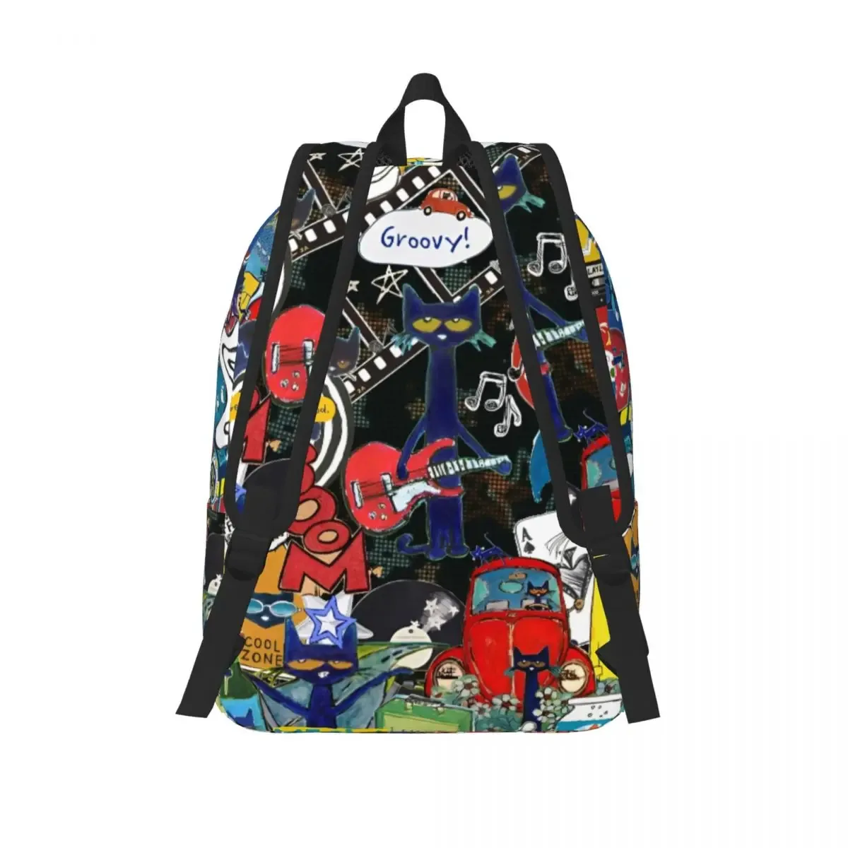 pete the cat comic backpack for men women fashion student business daypack cartoon cute laptop computer canvas bags sports