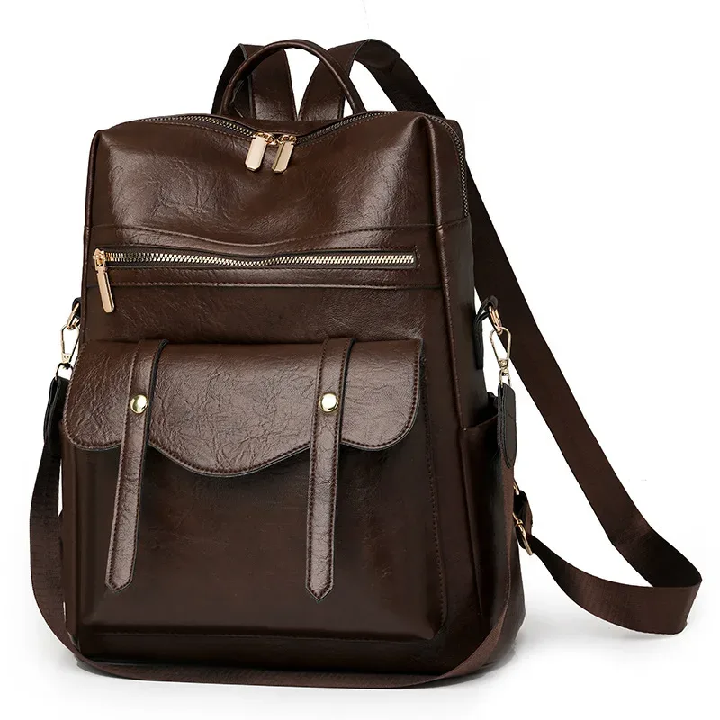 sac à dos en cuir souple de haute qualité pour femmes, nouveau style britannique, sac d'école polyvalent pour célébrités d'internet avec matériau pu