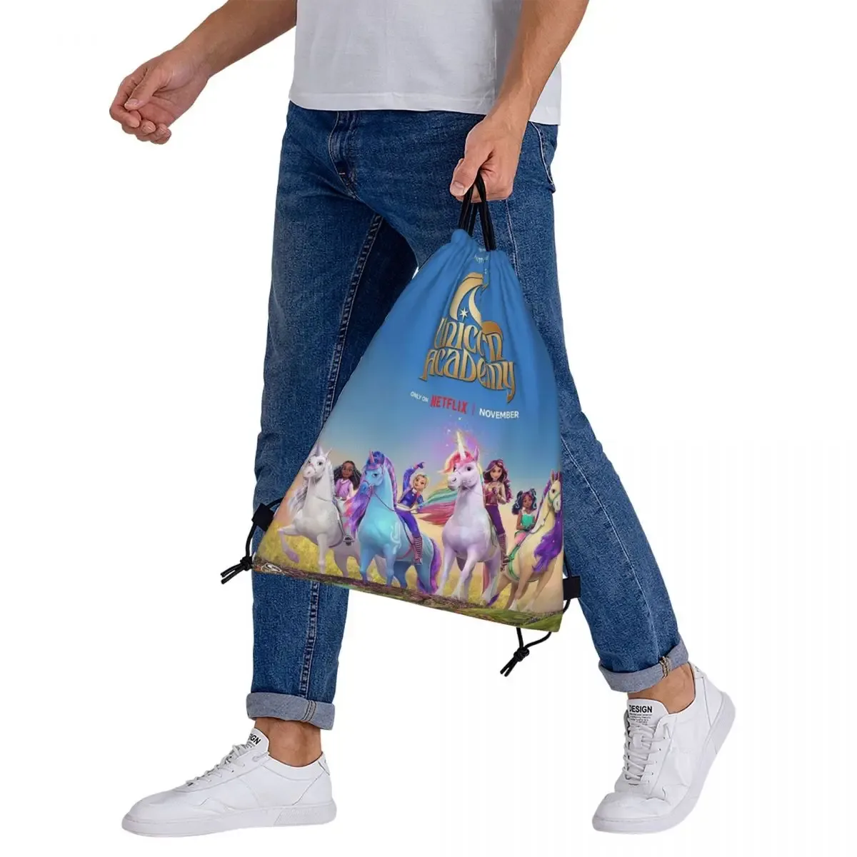 sacs à dos unicorn academy, sacs portables à cordon, sacs de sport, sacs à livres pour homme et femme, pour l'école