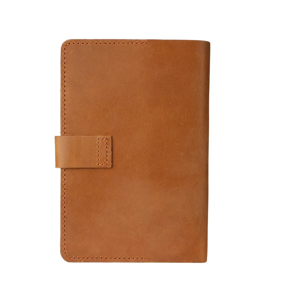 1158 Porte-passeport long pour homme, Porte-passeport en cuir véritable, Porte-passeport léger en cuir souple Crazy Horse