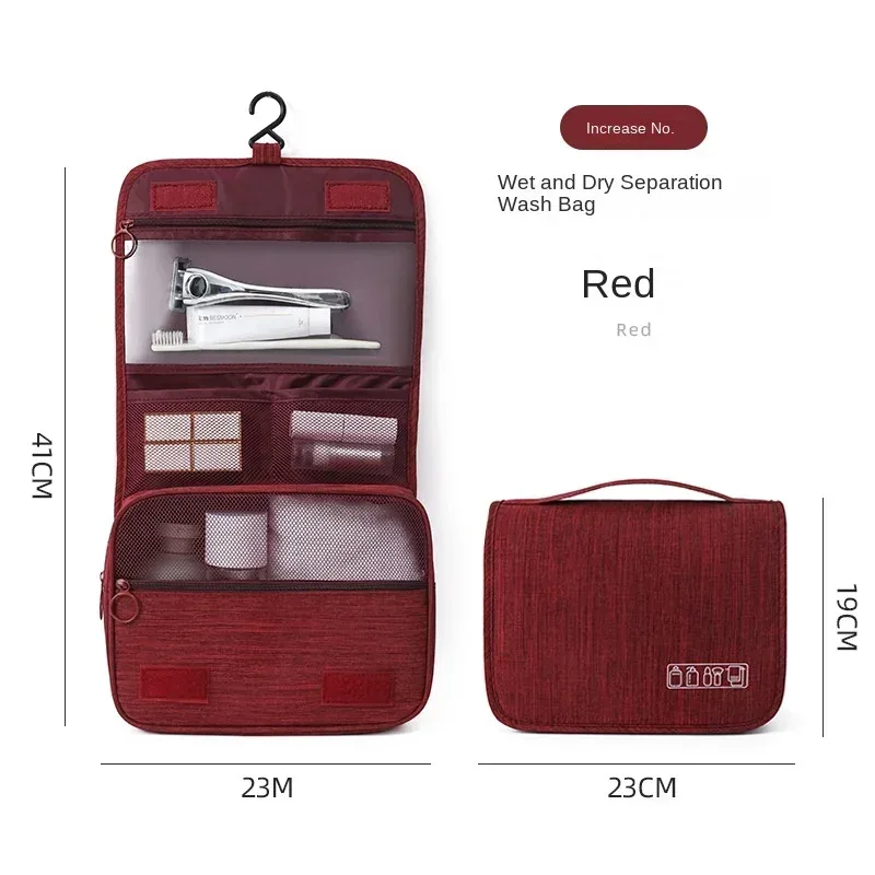 nouveau sac de toilette pliable organisateur sac de rangement suspendu salle de bain trousse de maquillage étui voyage séparation sèche et humide sac cosmétique
