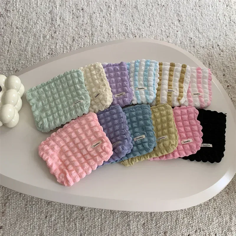 sac à cosmétiques couleur bonbon pour filles, mode coréenne, pochette de rangement de maquillage de grande capacité, sacs de maquillage à fermeture éclair, pochette rose, étui de beauté