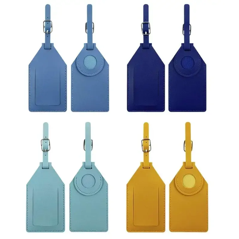 élégante étiquette de bagage en cuir pu avec emplacement intégré pour airtag pour un confort de voyage