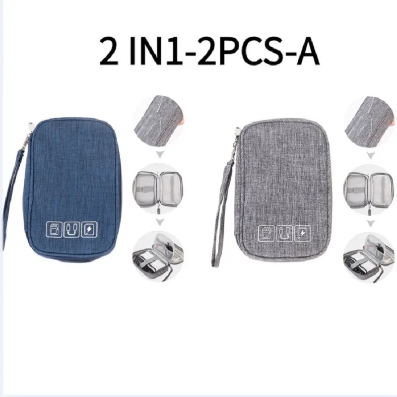 nouveau sac de rangement de voyage organisateurs de rangement de câbles pochette étui de transport portable étanche double couches sacs de rangement pour cordon de câble