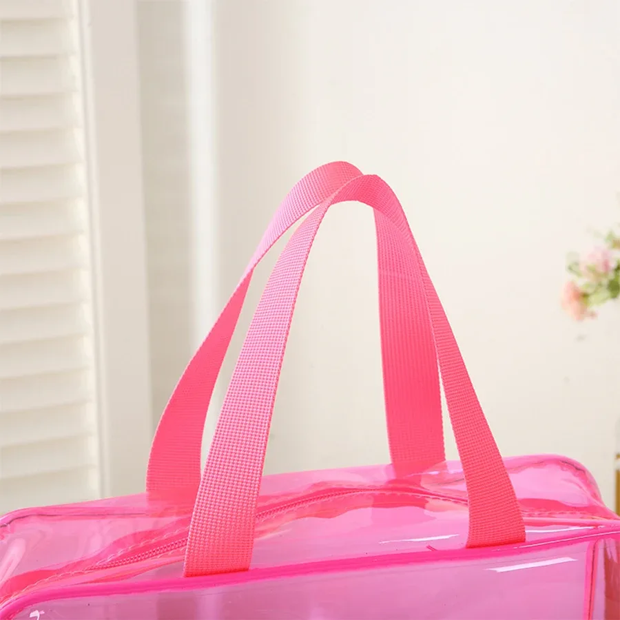 trousse de maquillage imprimée - motif love - organisateur de rangement transparent pour articles de toilette - sac de rangement pratique pour les voyages