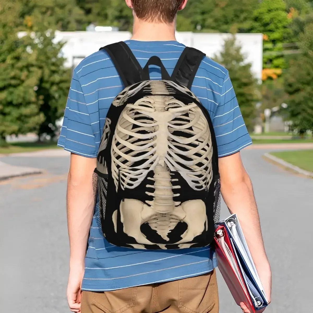 sacs à dos gothiques d'halloween pour garçons et filles, anatomie, rib jos, bones, human modules, seton, cartable, sacs d'école, sac à dos de voyage, initié