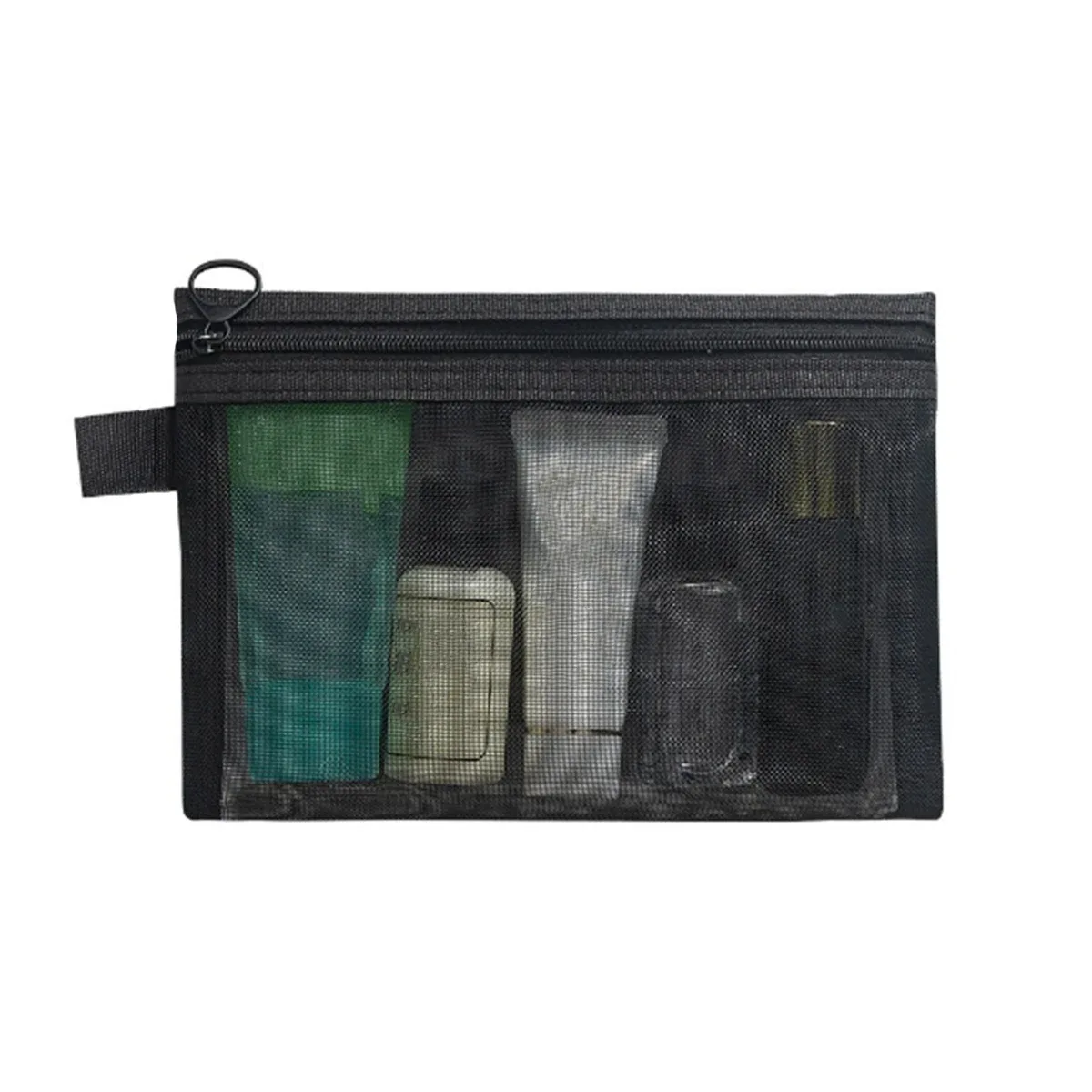 sac de rangement de cosmétiques de voyage simple en maille, sac de rangement de toilette de grande capacité, trousse de maquillage portable pour les voyages d'affaires, 1 pièce