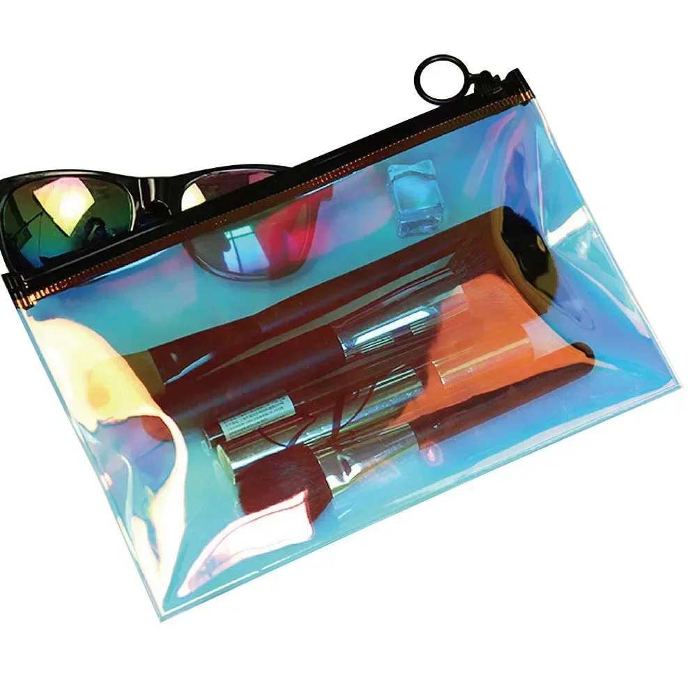 trousse de maquillage à fermeture éclair transparente, trousse de maquillage, trousse de toilette, trousse à pinceaux, trousse à crayons, trousse de voyage, trousse cosmétique, mode laser, messaire de la présidence