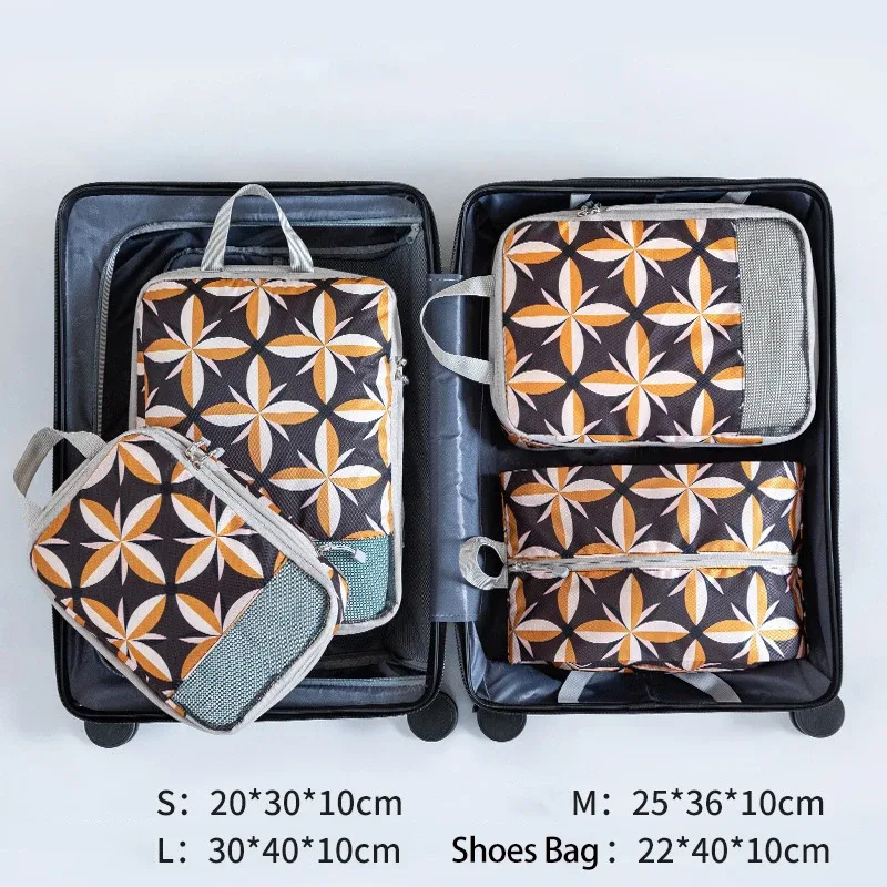 cubes d'emballage à compression de voyage, ensemble de 4 sacs d'emballage de bagages, sac de rangement compressible et extensible, accessoires de voyage essentiels