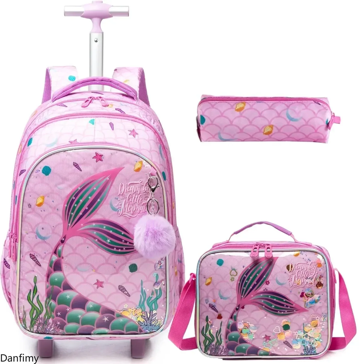 ensemble de sacs d'école à roulettes pour garçons et filles, sac à dos à roulettes pour enfants, sac à bagages à roulettes pour élèves du primaire