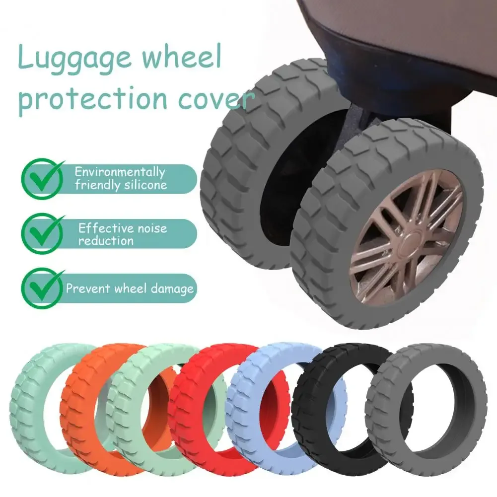 juste de roue de bagage en silicone, réduction du bruit, 8 spinner, valise de cabine, protection de roulette, 