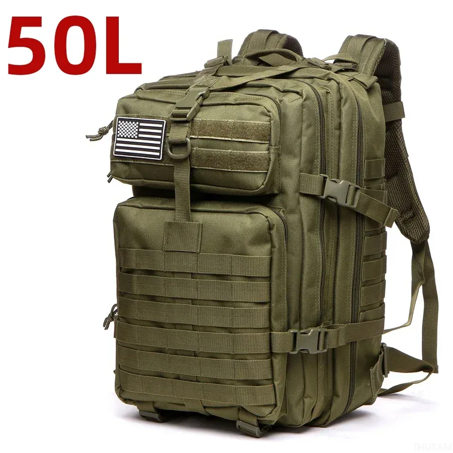 25l/50l robuste en nylon imperméable à l'eau tactique sport trekking pêche chasse camping randonnée sac à dos sacs à dos en plein air