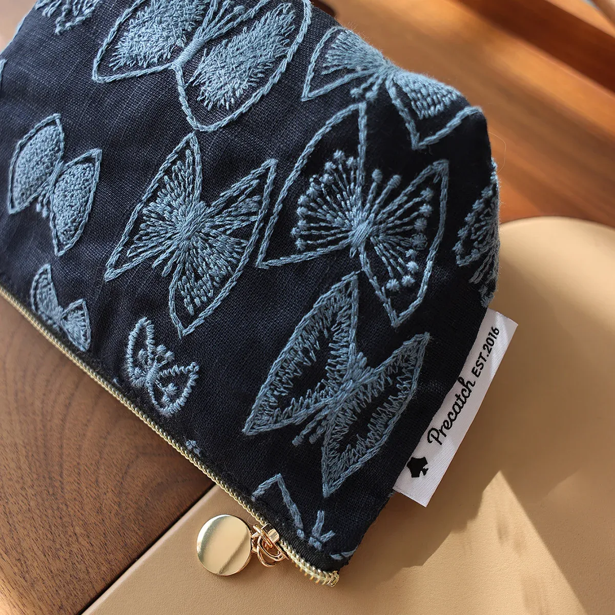 pochette cosmétique brodée papillon, sac de rangement fait main, sac à main portable pour femme en tissu original, petite taille, sac à maquillage