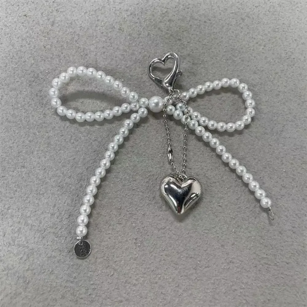 porte-clés créatif en cuir brcorporelle avec nministériels d en perles, long pompon, amour, cœur, pendentif pour sac à dos, breloques faites à la main, cadeau décoratif, y2k