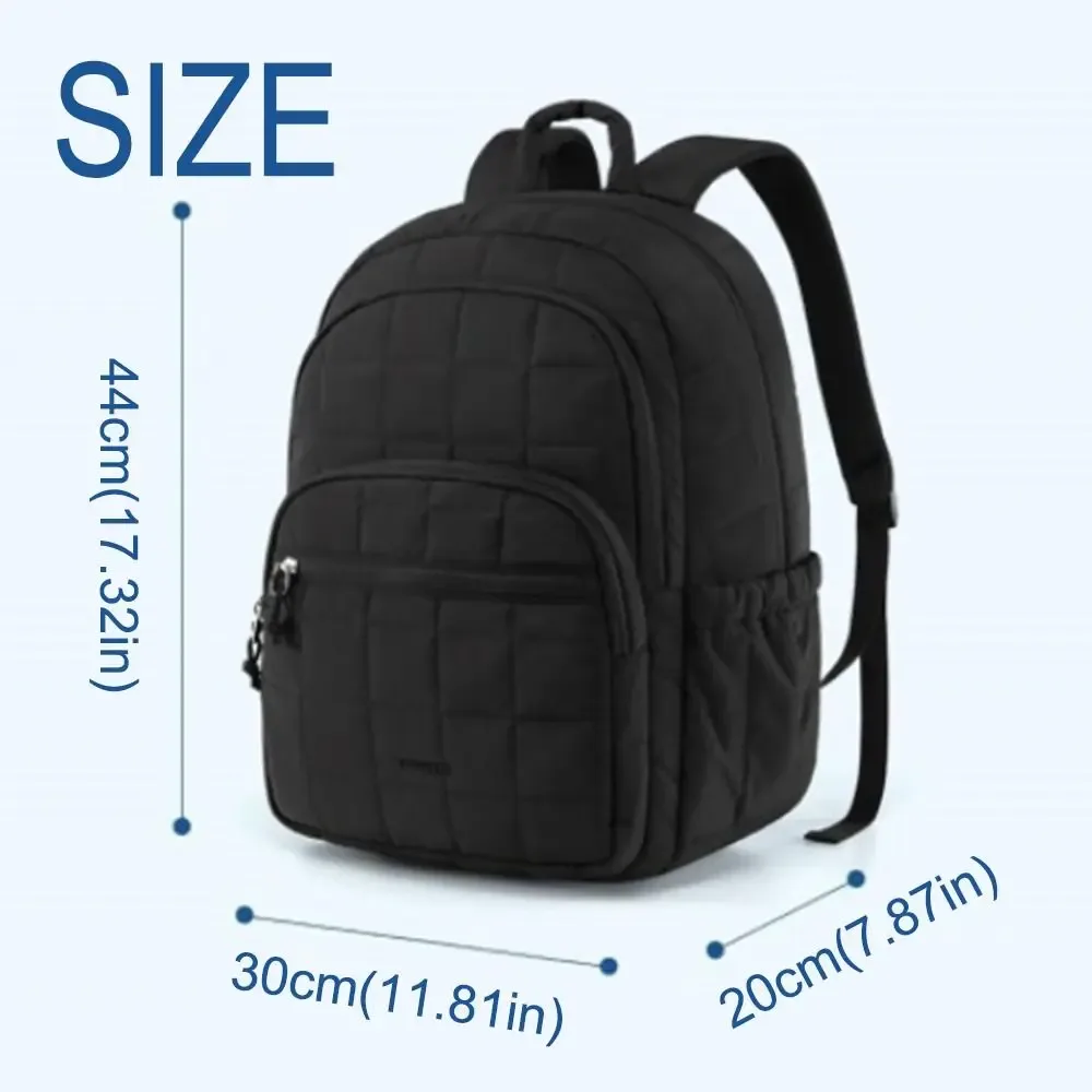 sac à dos de voyage créatif, tendance, matelassé à carreaux, sacs d'école pour étudiants, couleur unie, imperméable, sac à dos pour étudiants universitaires