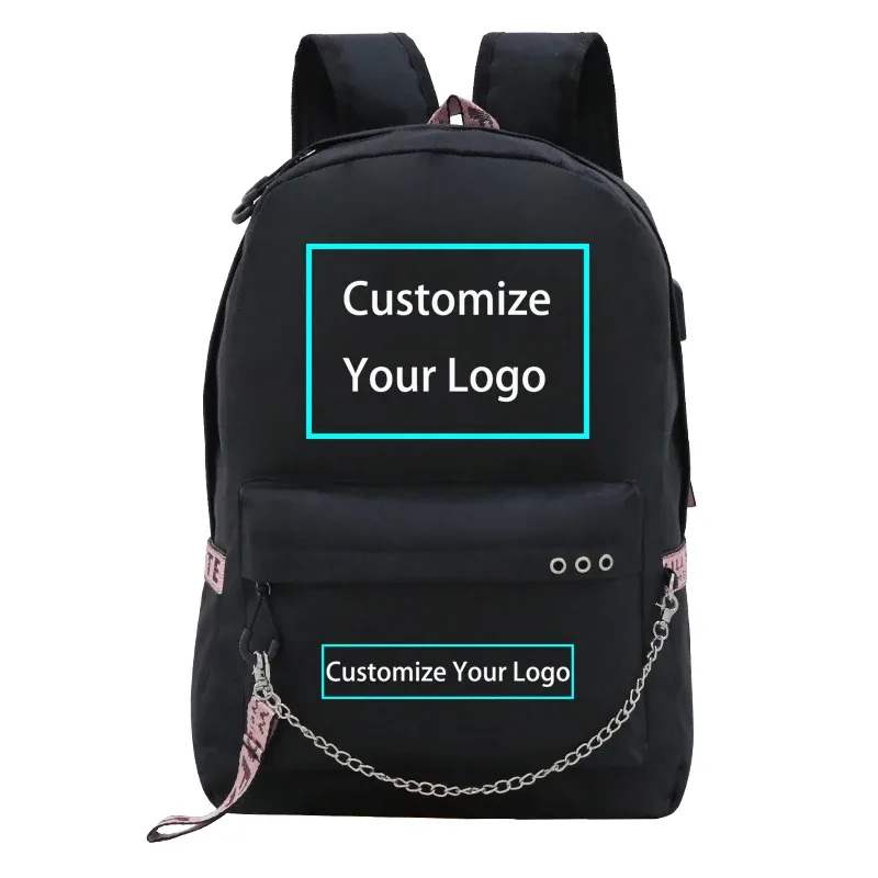 personnalisez votre logo image sac à dos pour adolescents sacs d'école pochette d'ordinateur usb charge sac de voyage sac a dos mochilas para hombre