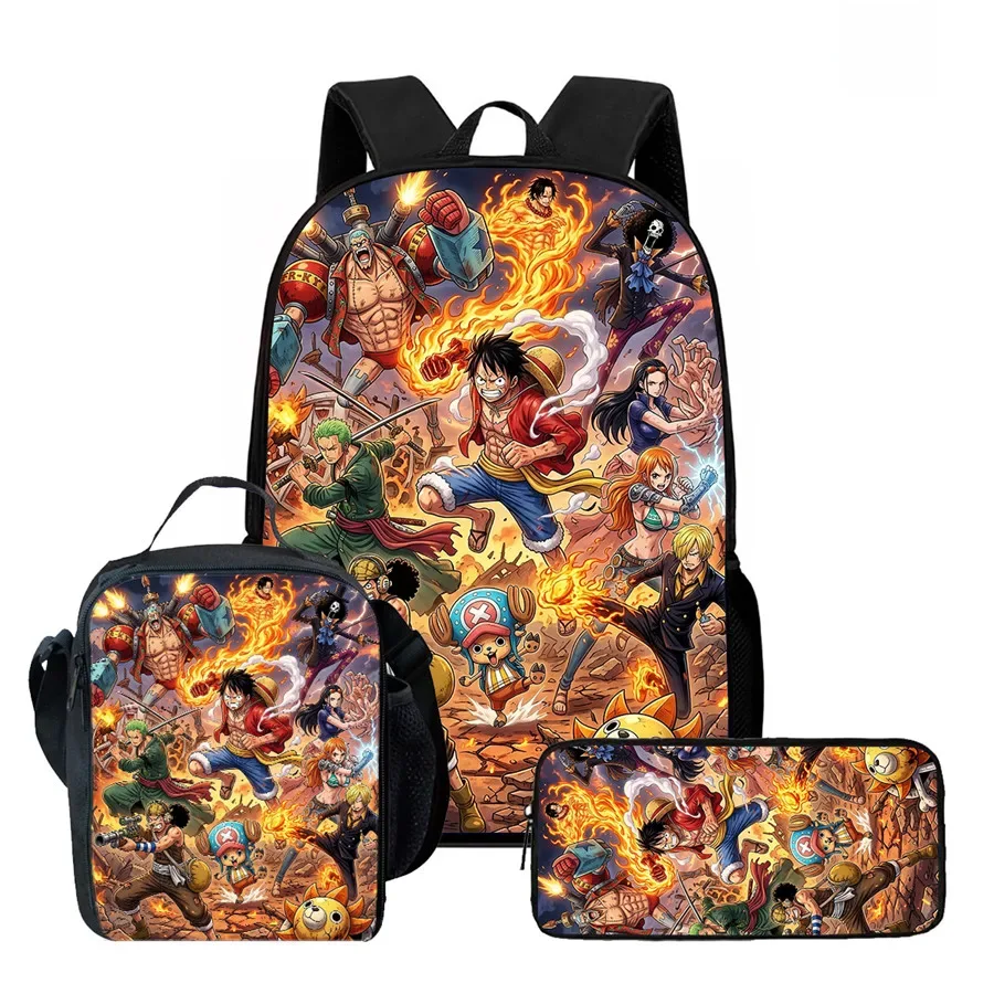 ensemble de sac à dos scolaire 3 pièces 15 pouces avec sac à lunch et trousse à crayons, durable, léger, unisexe, pour garçons et filles de 6 à 10 ans