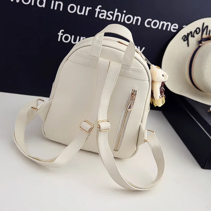 ensemble de sac à dos en cuir pour femme, portefeuille, porte-cartes, mode, nouveau, 3 pièces