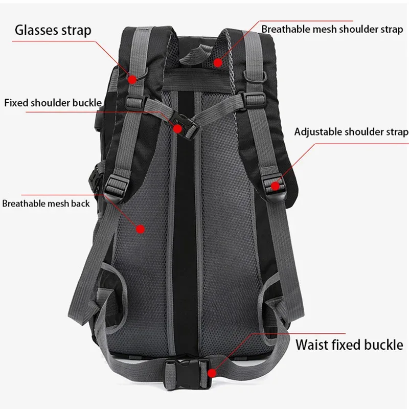 sac à dos étanche d'alpinisme antivol pour hommes, sacs de sport d'équitation, camping en plein air, voyage, escalade, randonnée