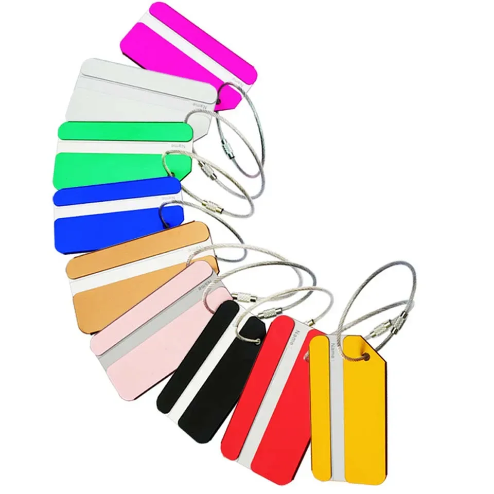 accessoires de voyage en aluminium et métal, 1 pièce, bagages, valise, sac à dos, étiquettes d'adresse, porte-
