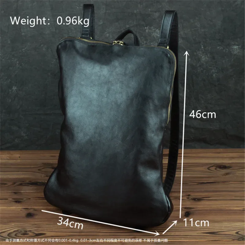 sac à dos en cuir véritable crazy horse 15 pouces pour adolescent, sac d'école, sac de voyage, mochila