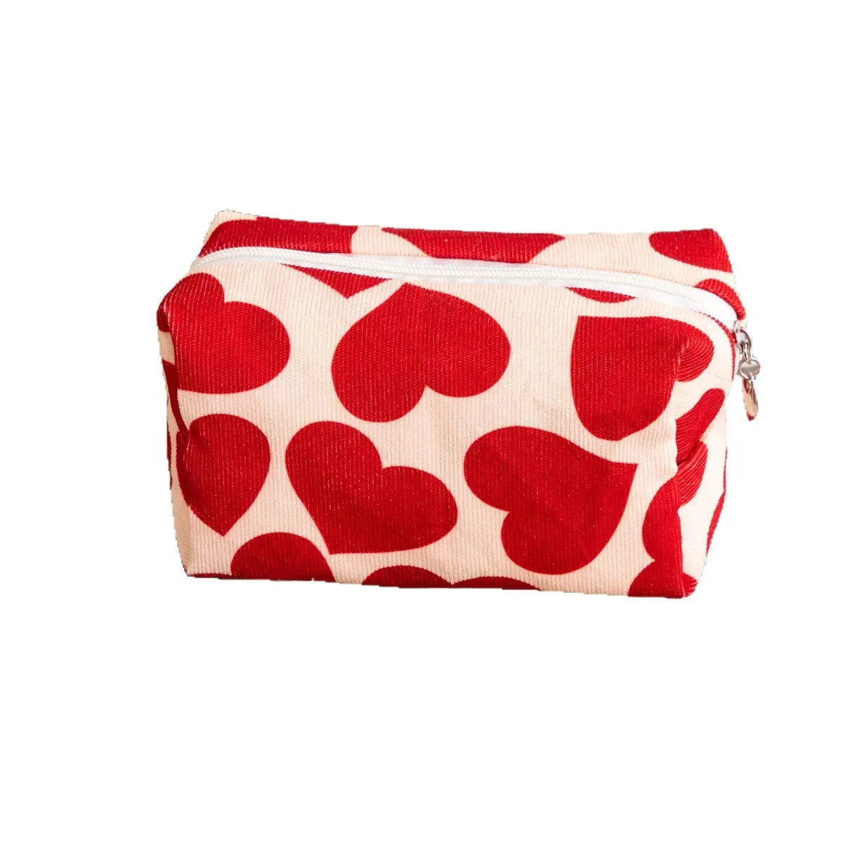 sac de maquillage à motif de cœur rouge pour femmes, organisateur de cosmétiques de toilette, sac à fermeture éclair, pochette de lavage de voyage, sac à cosmétiques, sacs de maquillage féminins