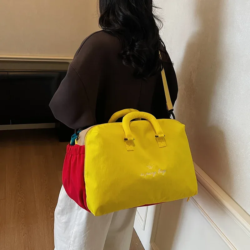 sac de voyage multi-couleurs tendance coréenne pour femmes, sac de rangement léger pour la natation en plein air, la gym, le fitness et les étudiants