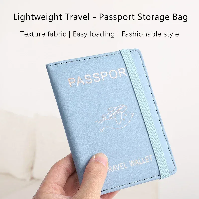 porte-passeport étanche, étui de voyage en cuir pu, portefeuille pour cartes de crédit, mignon livre de passeport pour femmes/hommes