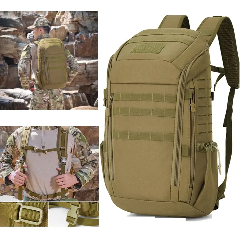 Sac à dos d'escalade tactique pour hommes, sac de sport de voyage, grande capacité, randonnée en plein air, Camping, pêche, bagages, week-end, cyclisme