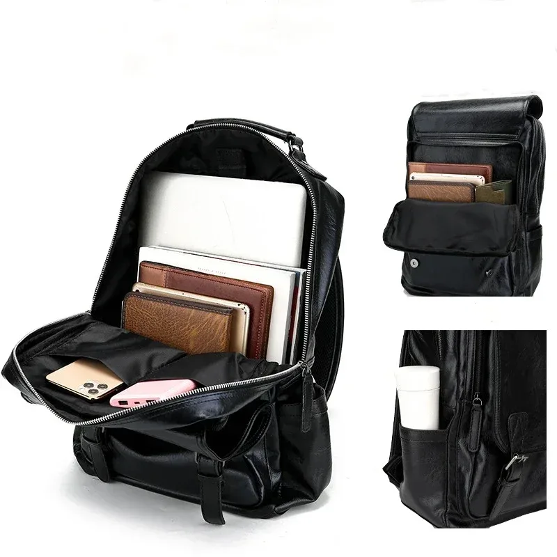 sac à dos de voyage de grande taille pour hommes, sacoche pour ordinateur portable de 14 pouces, sac à dos décontracté en cuir solide pour étudiants, nouvelle collection