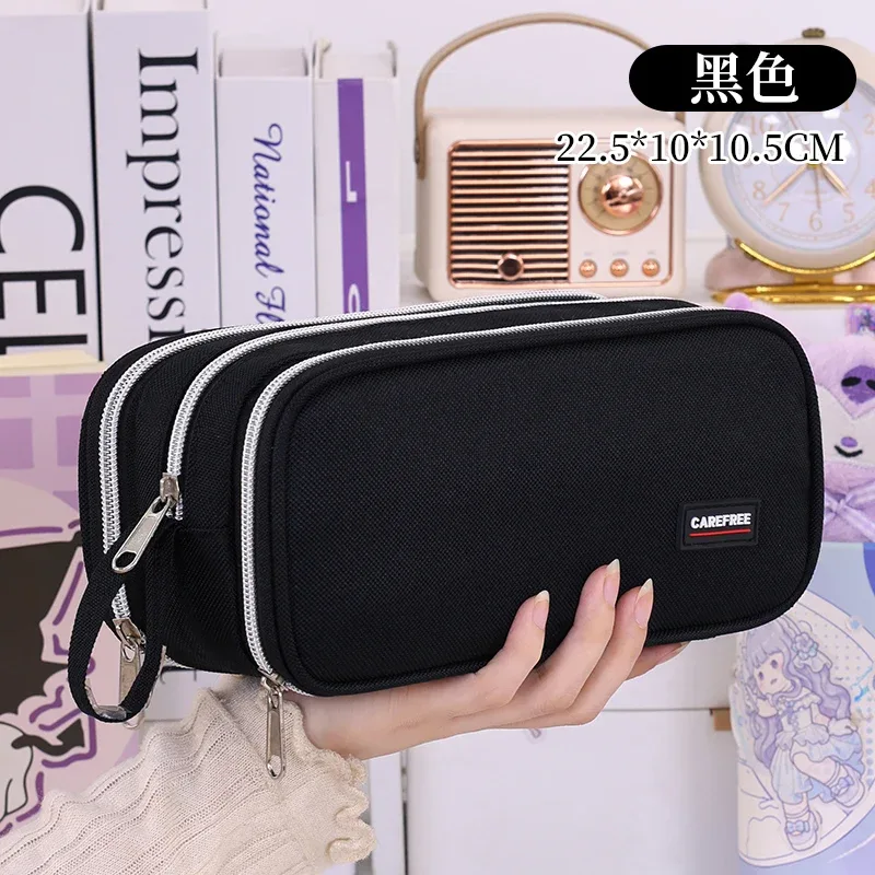 trousse scolaire grande capacité avec porte-stylos, sac à crayons, rangement de papeterie pour étudiants, sac de rangement créatif pour maquillage