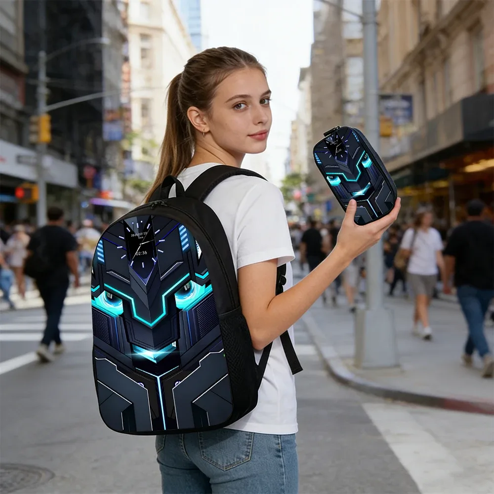 ensemble de sacs à dos graphiques robotisés 1/2/3/4/5 pièces | idéal pour l'école et les déplacements quotidiens