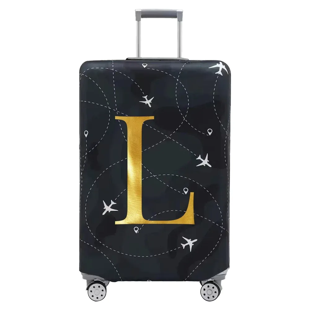 housse de protection pour compartiment à bagages, série de lettres, housse anti-poussière en tissu noir résistant à l'usure pour étui de voyage de 18 à 32 pouces